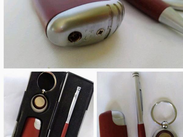 Подарочный набор зажигалка, ручка, брелок, новый photo