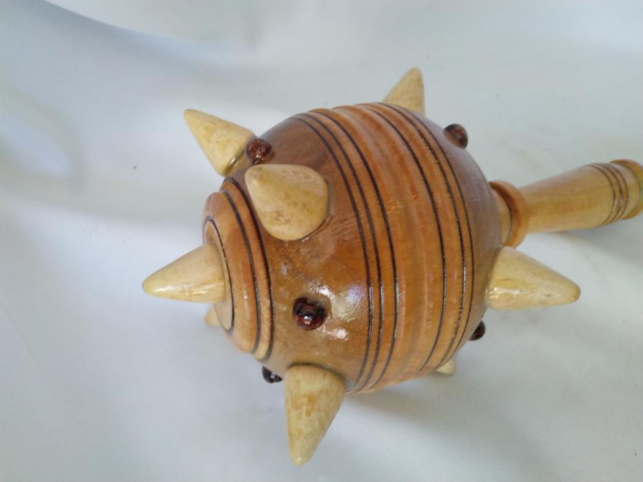 Булава дерев'яна 45 см, ручна робота фото 3