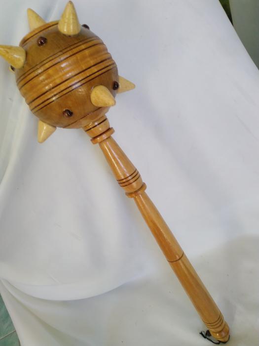 Булава дерев'яна 45 см, ручна робота фото 4