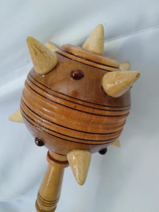 Булава дерев'яна 45 см, ручна робота фото 5