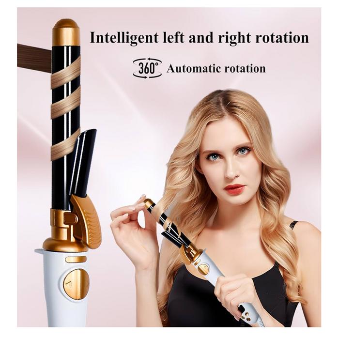 Автоматична плойка для волосся, керамічна обертова фото 2