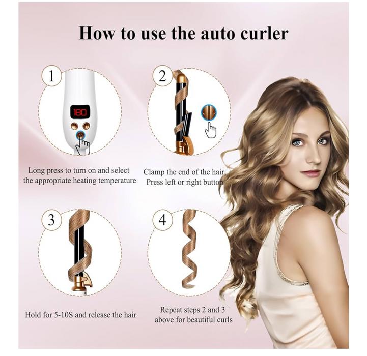 Автоматична плойка для волосся, керамічна обертова фото 6