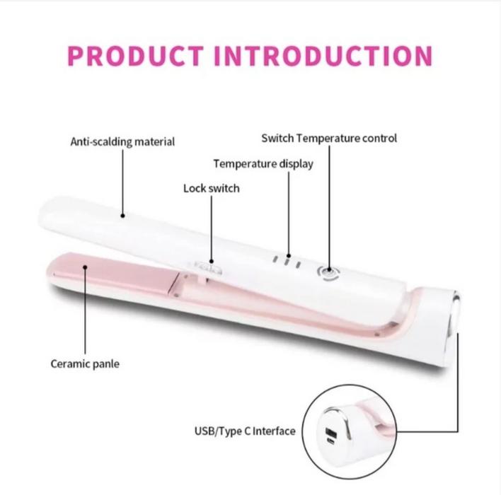 Портативний випрямляч для волосся утюжок фото 5