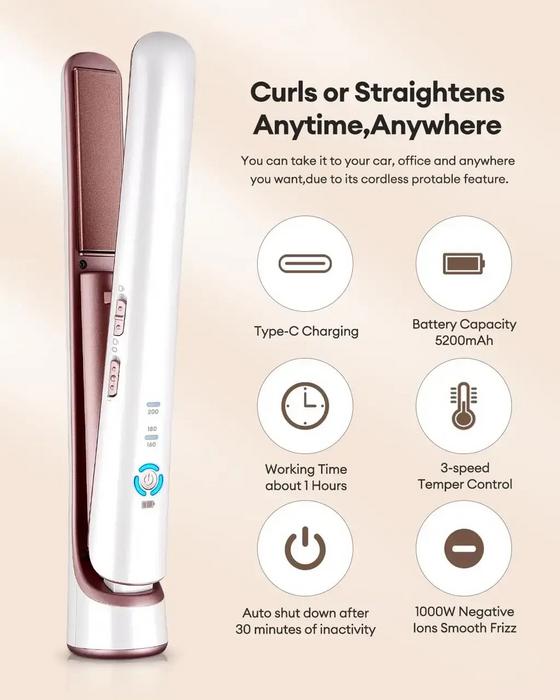 Портативний випрямляч для волосся утюжок фото 6