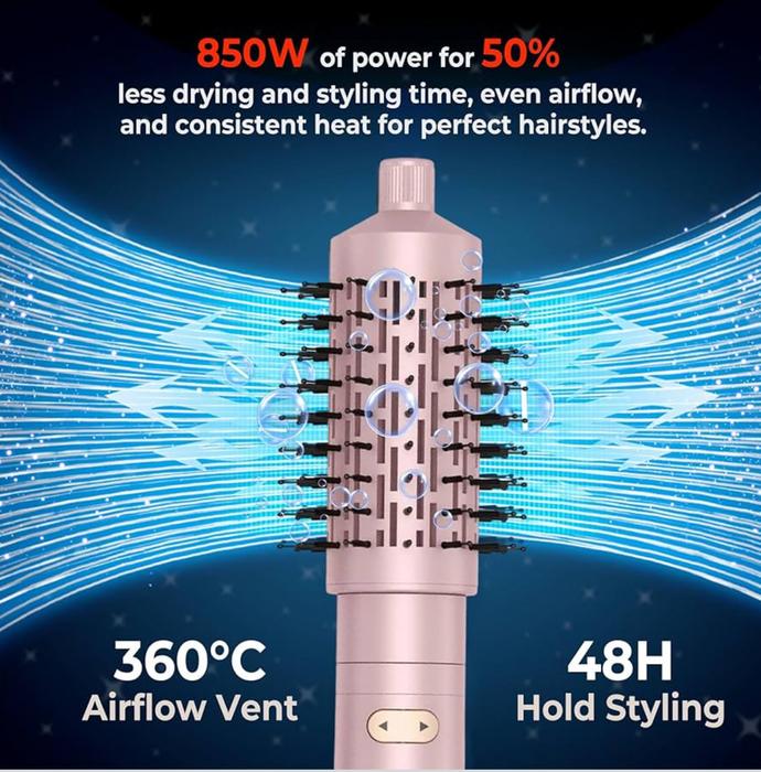 Фен з круглою щіткою, автоматична плойка 3в1 фото 4