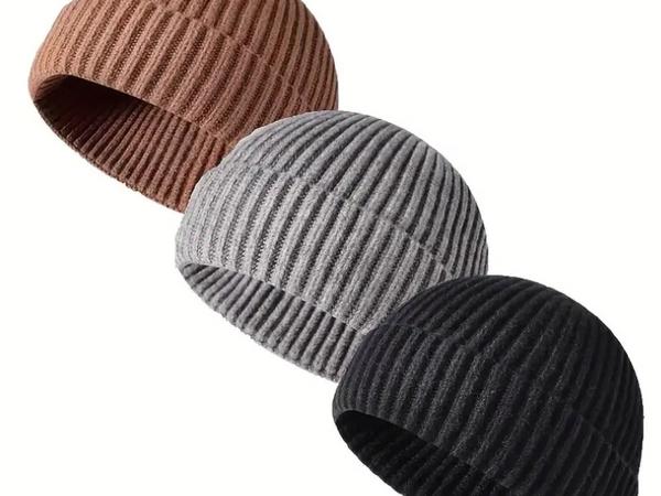 Новая черная шапка-бини, унисекс фото