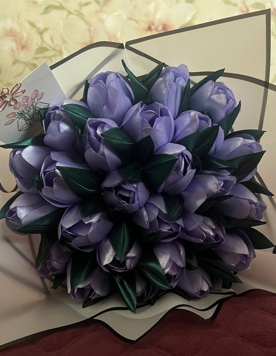 Букети з атласної стрічки фото 1