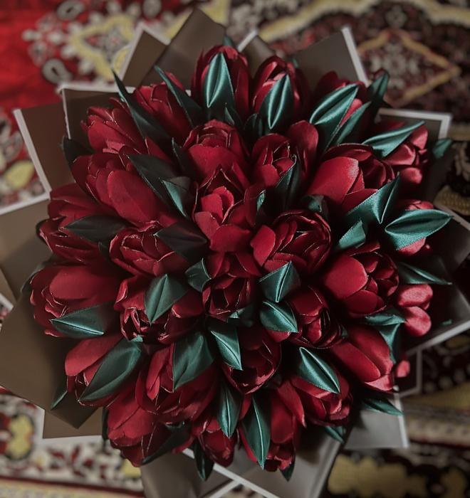 Букети з атласної стрічки фото 2