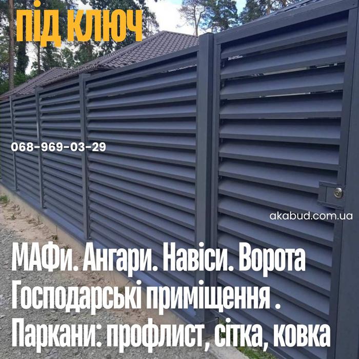 Навес для двух автомобилей с хозблоком. Современны фото 6