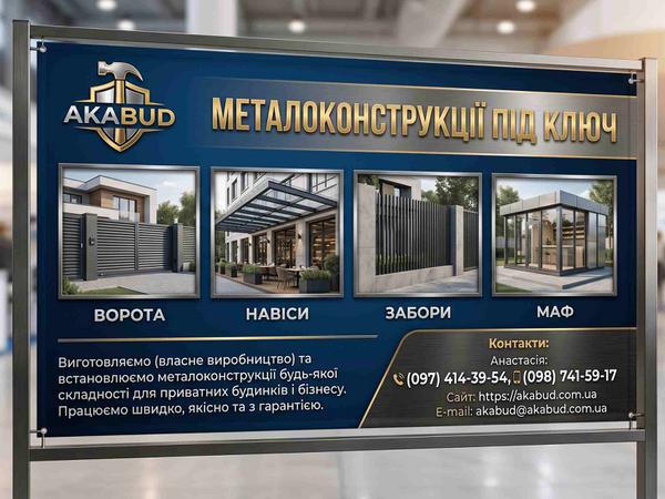 Металоконструкції Кривий Ріг — Ворота, Навіси, МАФ фото