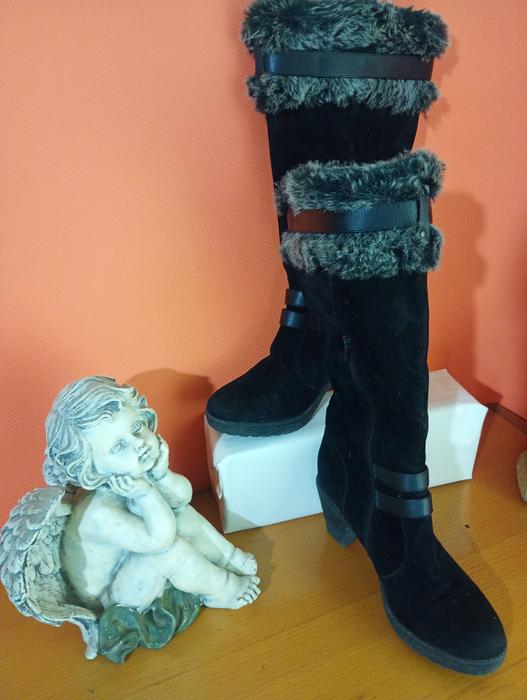 Чоботи жіночі Graceland зимові чорні з хутром розм фото 8