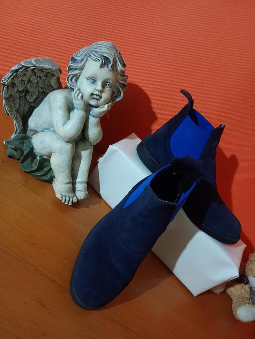 Жіночі черевики Chelsea темно-сині замшеві розмір фото 2