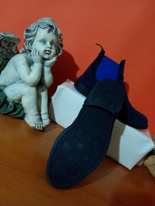 Жіночі черевики Chelsea темно-сині замшеві розмір фото 3