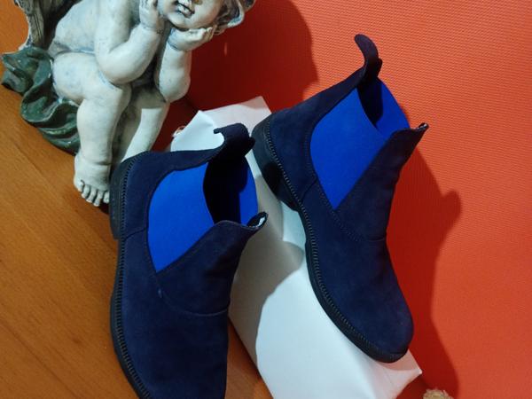 Жіночі черевики Chelsea темно-сині замшеві розмір фото