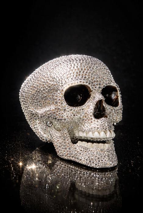 Декоративний арт череп з кристалами | ручна робота photo 1
