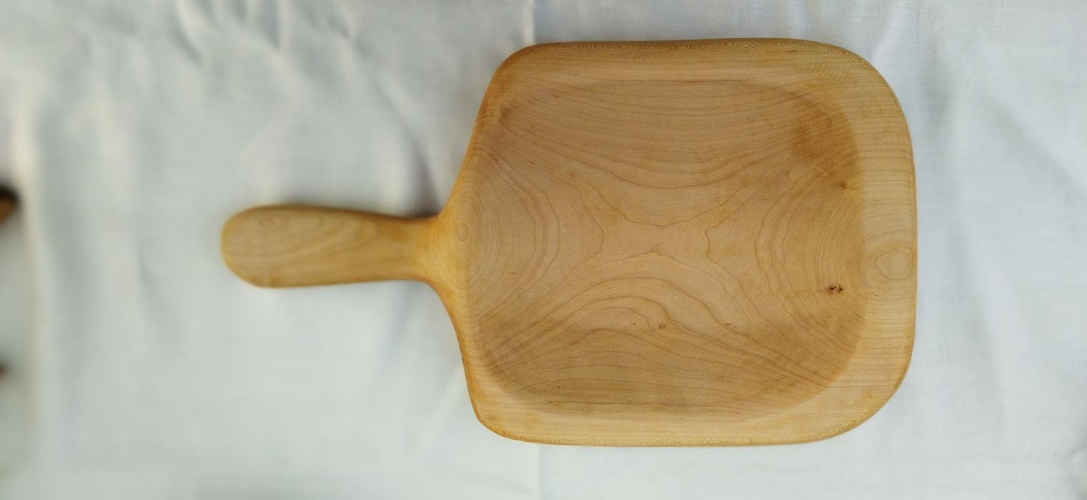 Дерев'яна таріль з ручкою. photo 5