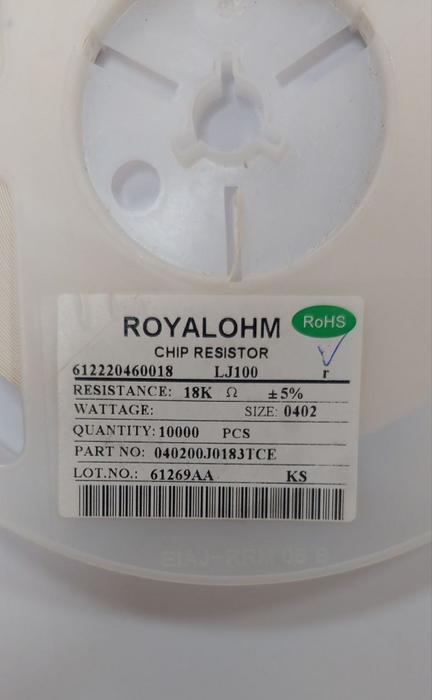 Резистори SMD 0805 18 кОм (18k), 5% 10000шт. photo 1