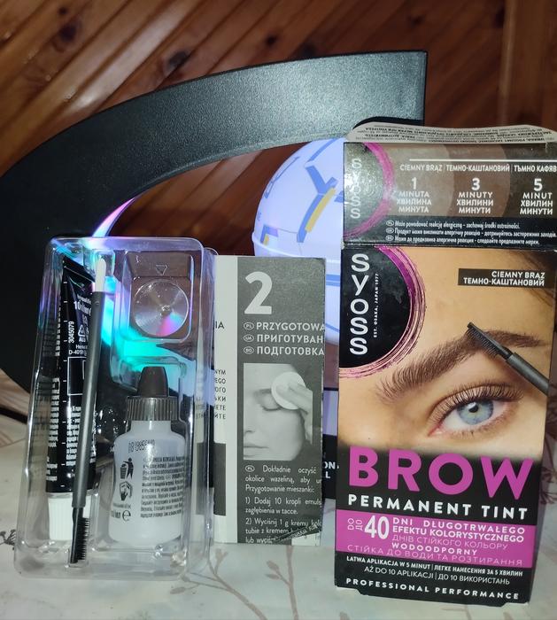 Краска "Syoss" для бровей стойкая, тёмно-каштанова фото 1