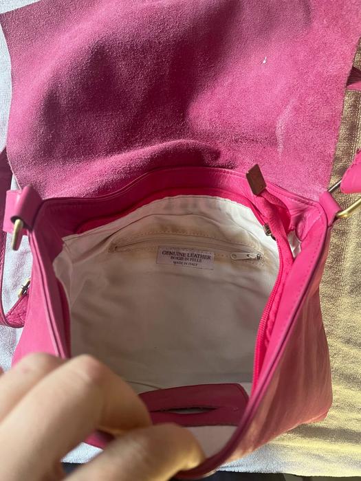 Итальянская кожаная сумка натуральная кожа розовая фото 6