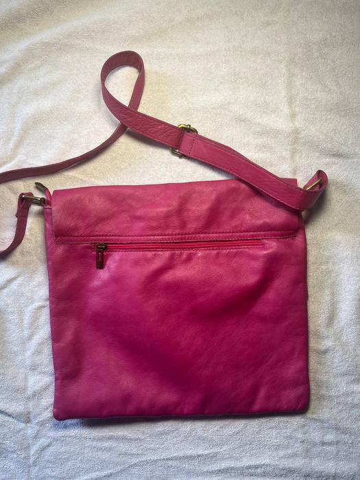 Итальянская кожаная сумка натуральная кожа розовая фото 7