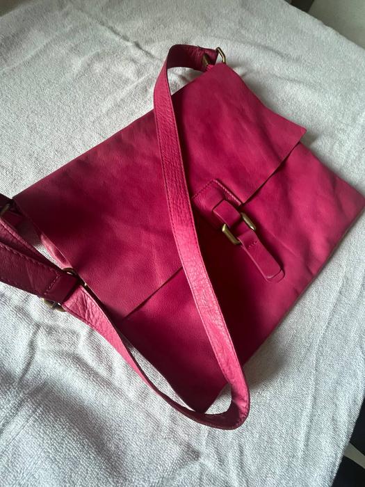 Итальянская кожаная сумка натуральная кожа розовая фото 10