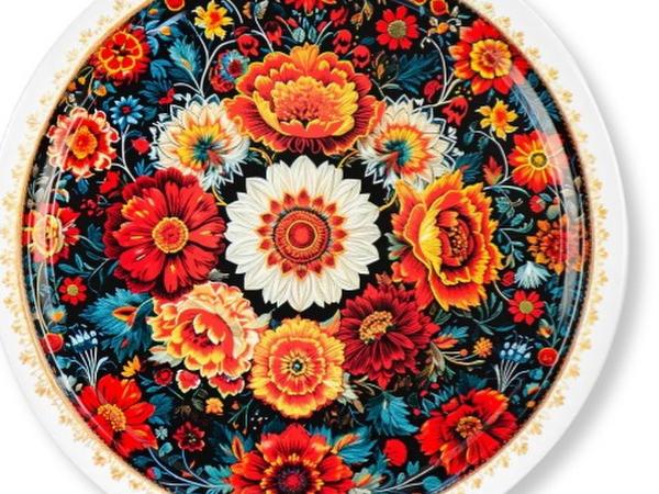 Таця - піднос, розпис -півонія фото