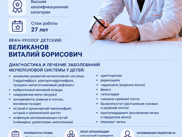 Лікар уролог-хірург дитячий. Консультації онлайн. photo