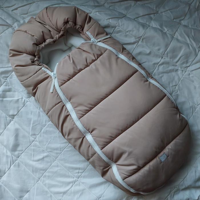 Зимовий конверт-кокон на овчині для новонароджених фото 1