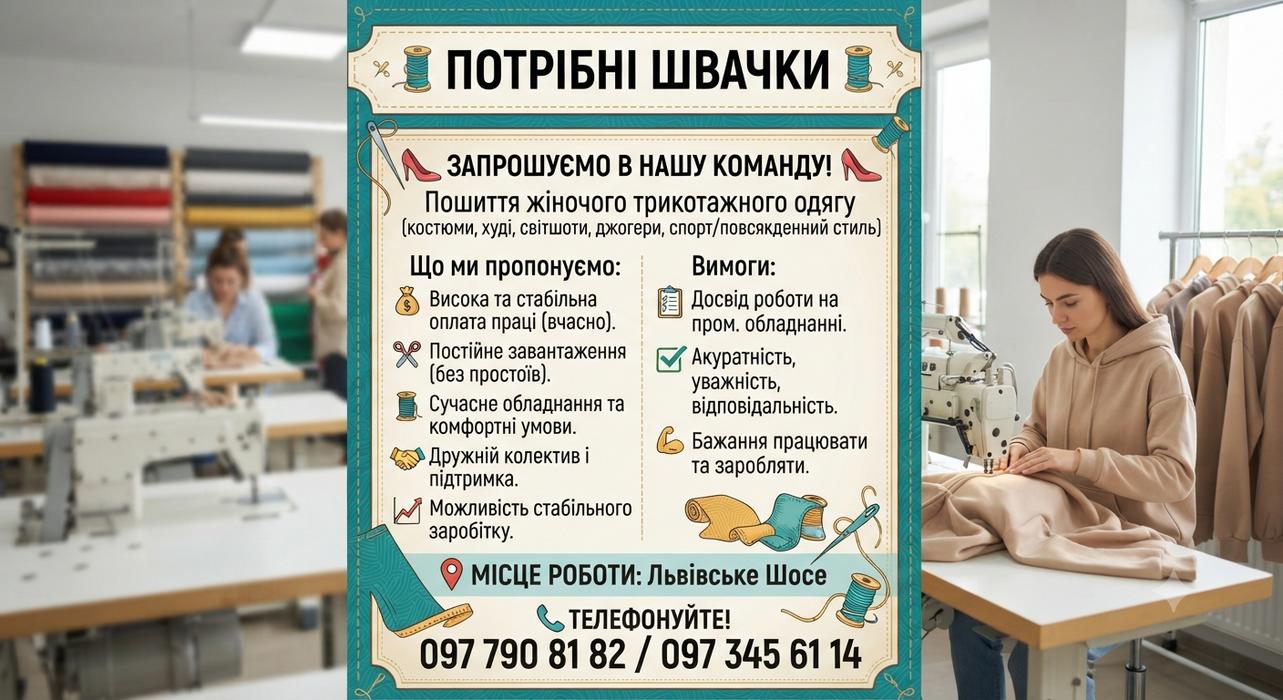 Терміново потрібні швачки photo 1