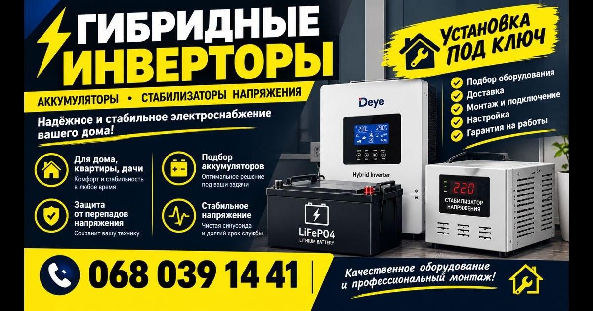 Гибридные Инверторы с аккумуляторами, стабилизатор photo 2
