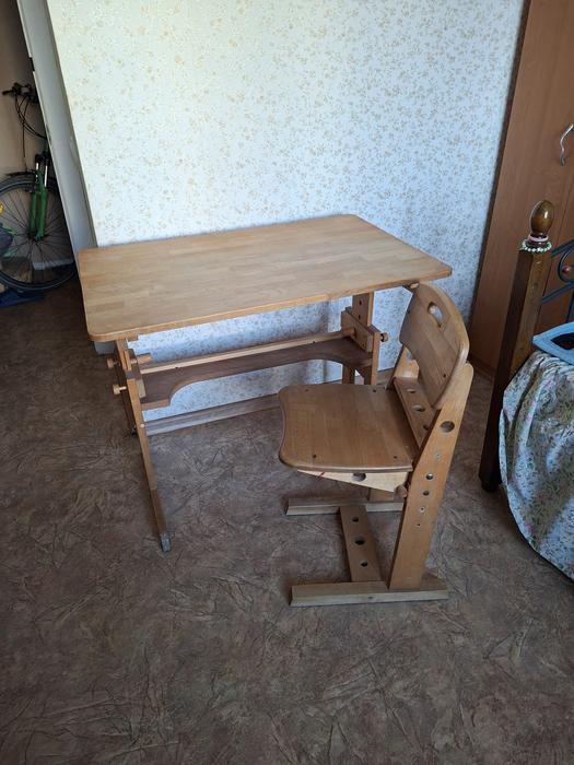 Письменный стол и стул из бука photo 1